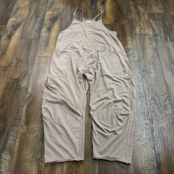Free People Pants - Free People FP Movement Hot Shot Onesie Jumpsuit Taupe Tan Medium Oversized Boho